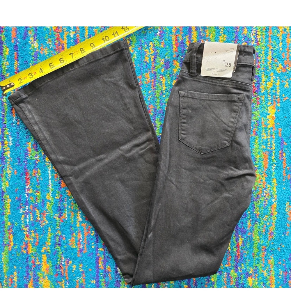 NWT KanCan Flare Jeans Black Coated High Rise‎ Women 3/25